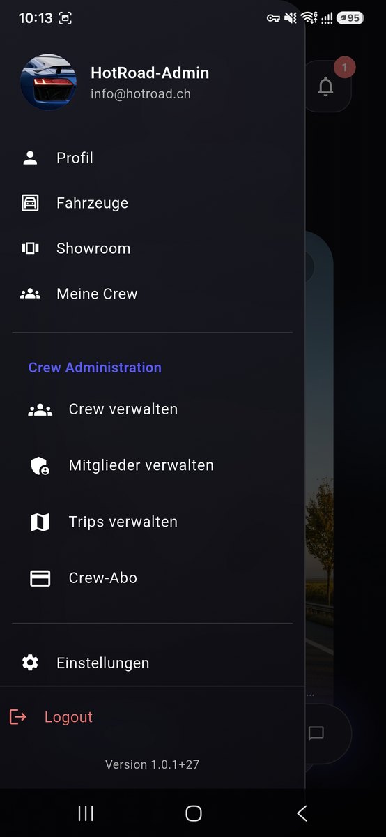 HotRoad – Menü
