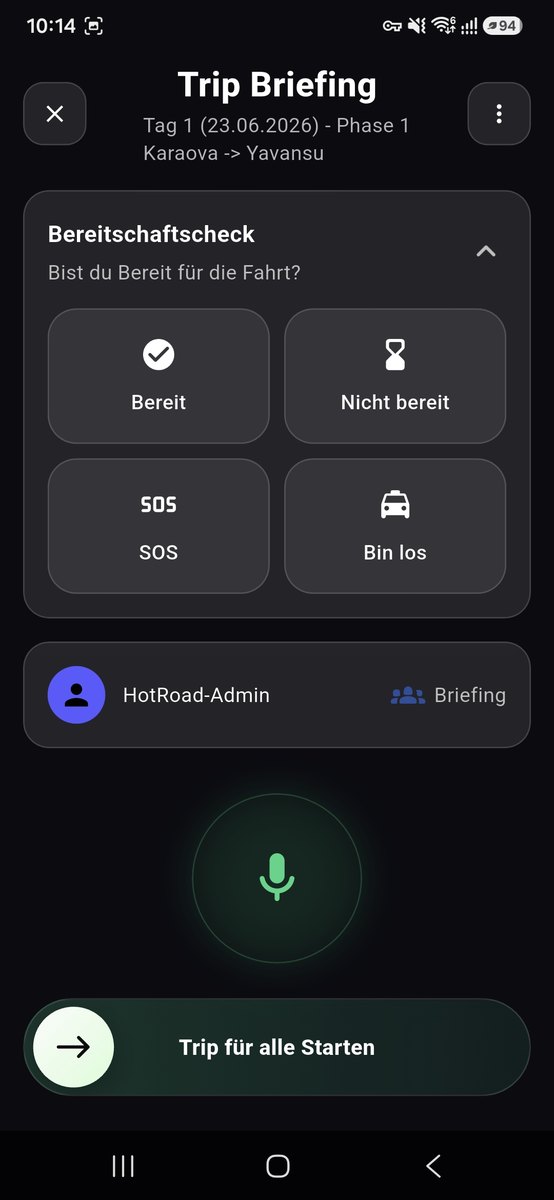 HotRoad – Trip-Briefing