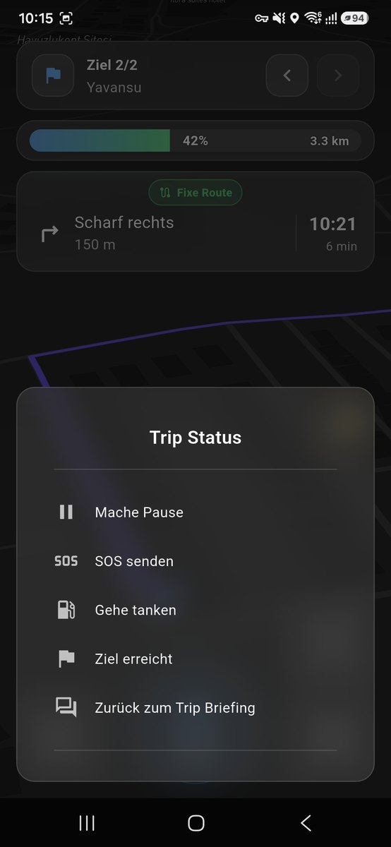 HotRoad – Trip-Status